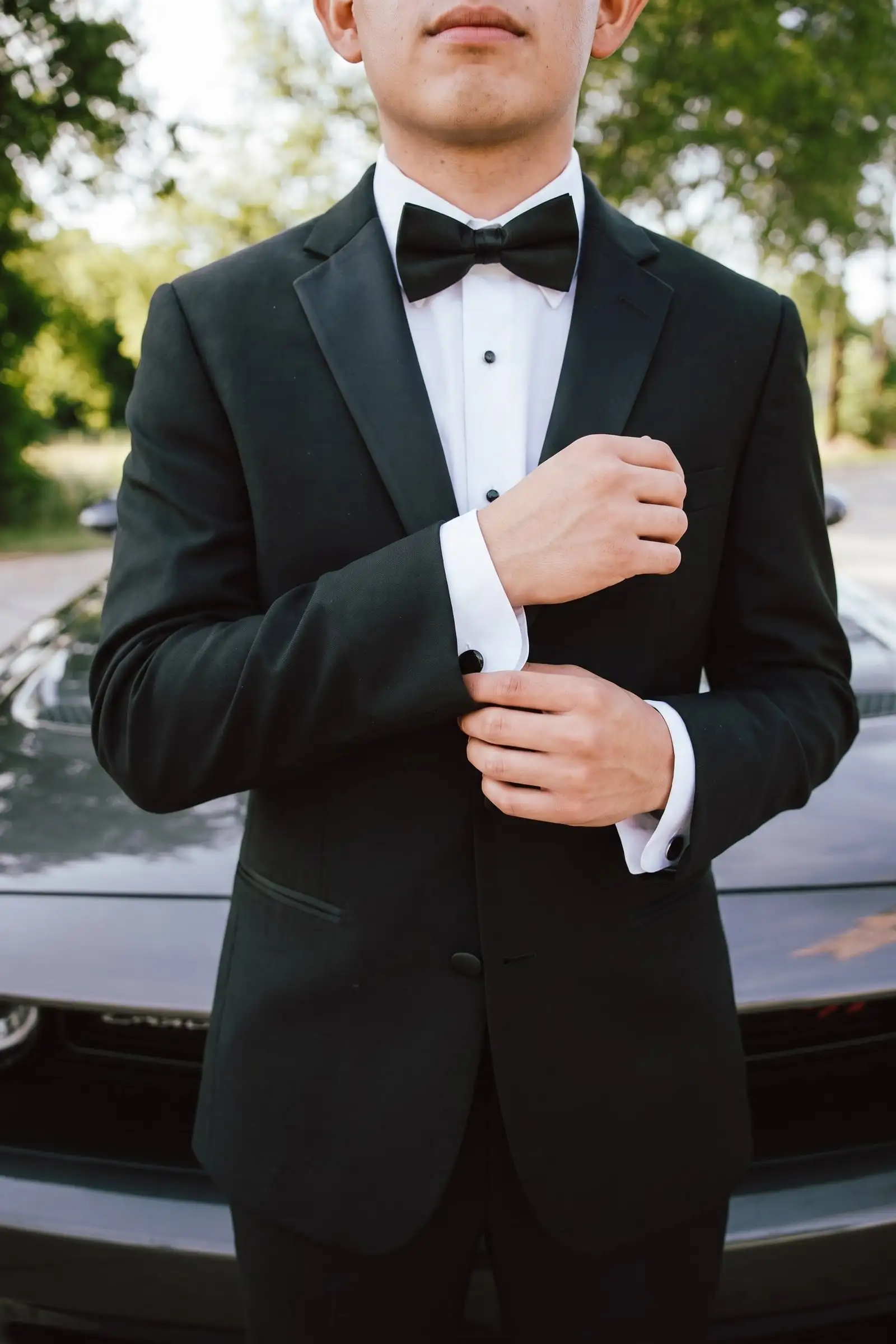A young man in a tuxedo