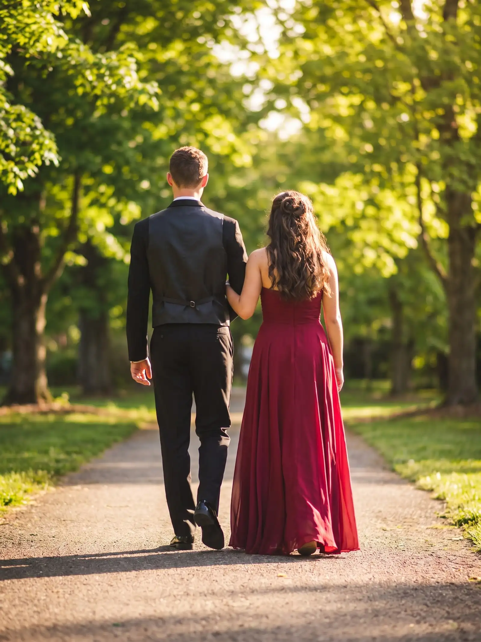 A young man and his date dressed for prom