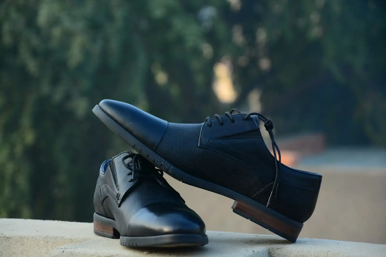 A polished leather dress shoe